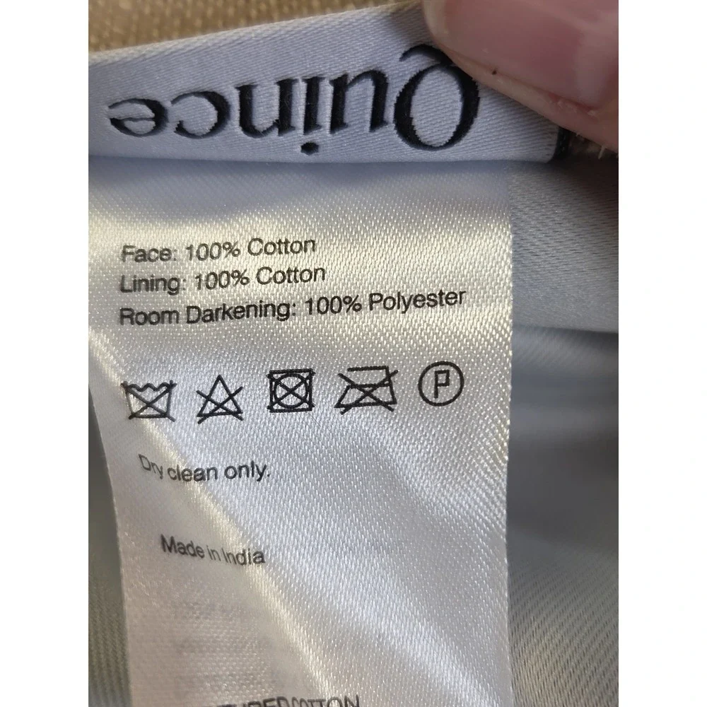 Quince Textured Cotton Room Darkening Curtain Panel Beige Oatmeal 48x96 Single